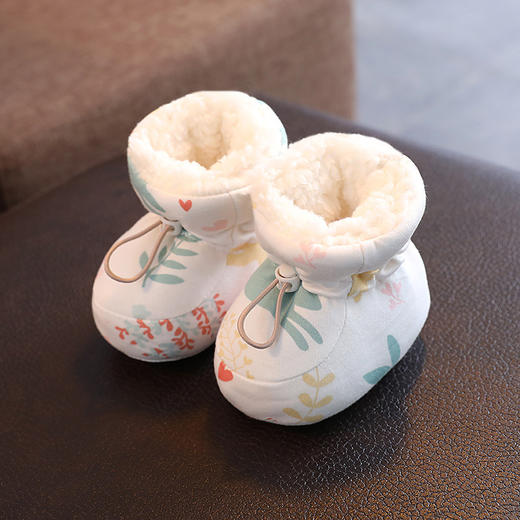 【可爱Q萌 保暖防掉】婴儿鞋冬季棉鞋加绒加厚软底保暖0一3月6宝宝防掉学步新生儿鞋袜 商品图0