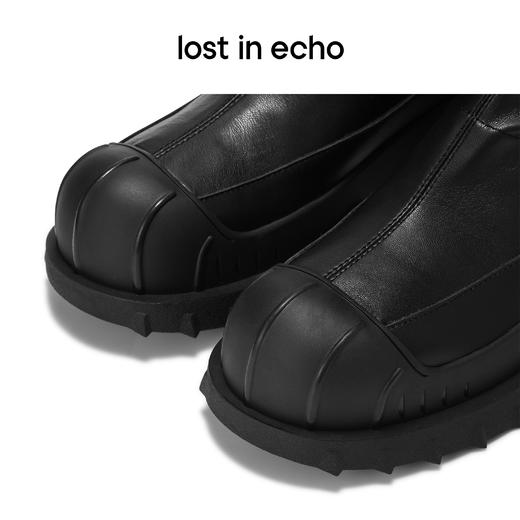 【下架】lost in echo 秋季贝壳头厚底猎鸭羊毛绑带靴高弹力过膝靴女 商品图4