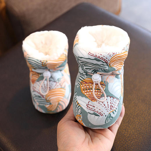 【可爱Q萌 保暖防掉】婴儿鞋冬季棉鞋加绒加厚软底保暖0一3月6宝宝防掉学步新生儿鞋袜 商品图10