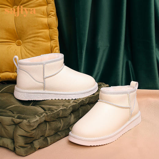 【春节不打烊】Safiya/索菲娅 2022冬季新款低帮短加厚羊毛保暖防滑雪地靴 SF2411A596 商品图3
