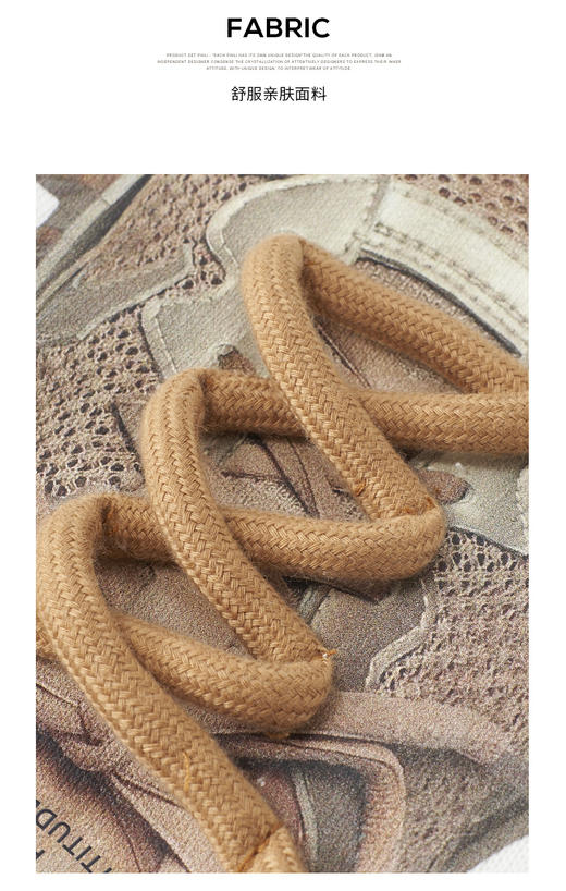 PINLI品立秋季新款男士圆领拼接鞋带压胶印花卫衣BG223209004 商品图10