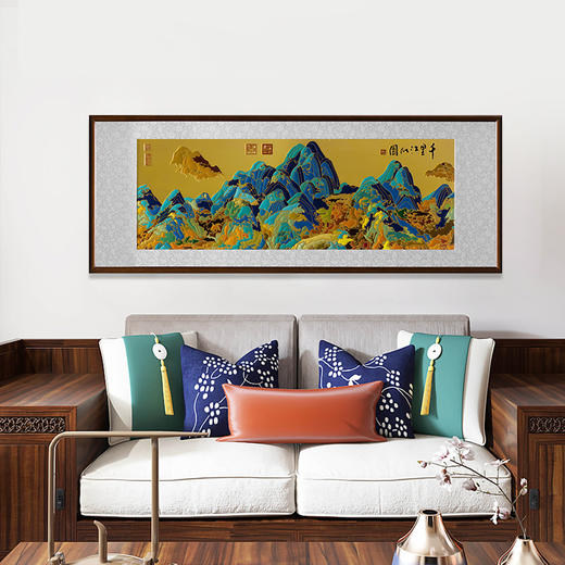 【6F】朱炳仁铜 千里江山壁画新中式客厅简约现代装饰画山水画铜雕画 商品图4