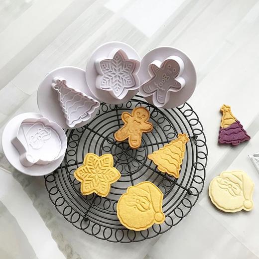 按压式弹簧饼干模 圣诞系列 圣诞老人雪花弹簧压模 饼干翻糖模 商品图0