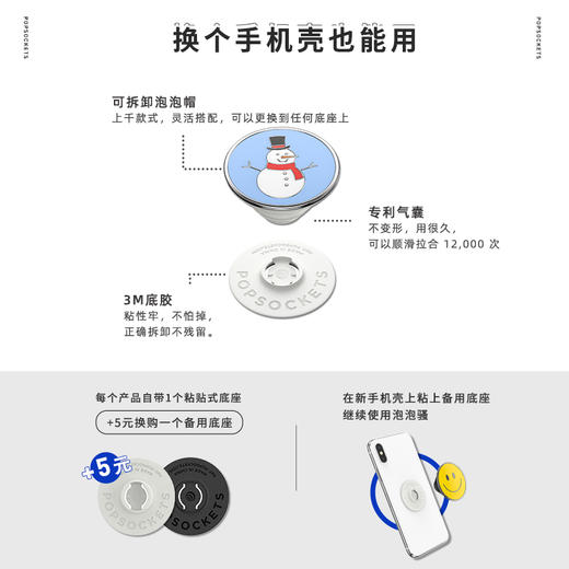 【泡泡开瓶器】PopSockets泡泡骚手机支架开瓶器二合一可替换指扣 商品图2