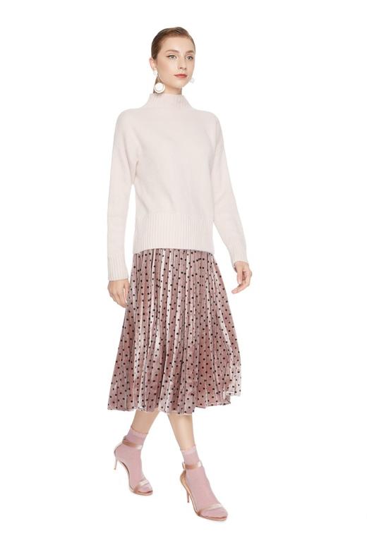 OCTAVIA 简约粉色高领毛衣 5106 商品图3