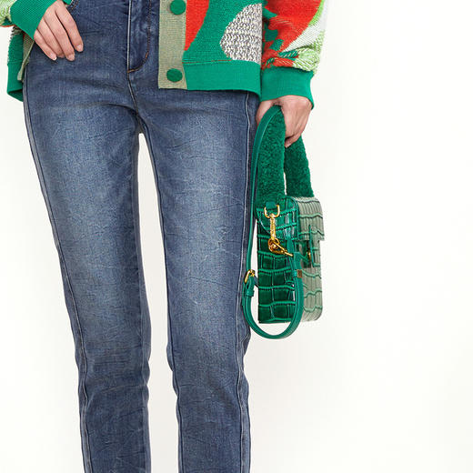 谜底2022冬季新款单肩包女复古时尚趣味小绿包224MQ2021 商品图1