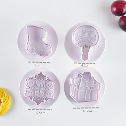 按压式弹簧饼干模 圣诞系列 圣诞老人雪花弹簧压模 饼干翻糖模 商品图3