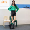 【春节不打烊】Safiya/索菲娅 新潮设计感2022冬季新款扣饰厚底真皮切尔西短靴 SF24116222 商品缩略图3