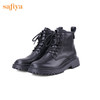 【春节不打烊】Safiya/索菲娅 新潮英伦风2022冬季新款厚底增高侧拉链机车皮靴 SF24116523 商品缩略图9
