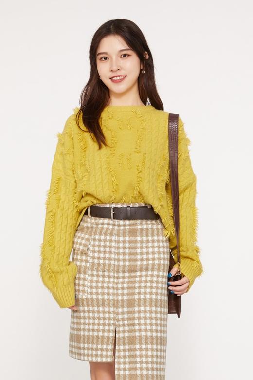 LNNNS 黄色宽松针织毛衣 10296 商品图0