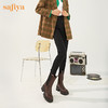 【新春秒杀】Safiya/索菲娅 潮流英伦风2022冬季新款高跟厚底复古真皮切尔西靴 SF24116180 商品缩略图7