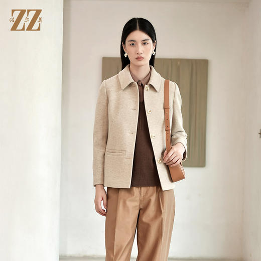 佐尔美秋季新款 简约气质百搭短中褛外套女E24ZD36 商品图3
