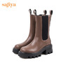 【新春秒杀】Safiya/索菲娅 潮流英伦风2022冬季新款高跟厚底复古真皮切尔西靴 SF24116180 商品缩略图6
