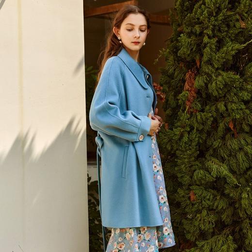 OLrain欧芮儿法式双面呢毛呢外套女春2025年新款翻领中长款大衣 商品图2