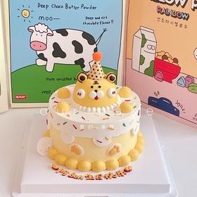 黄橙色立体小老虎蛋糕--低糖处理无添加