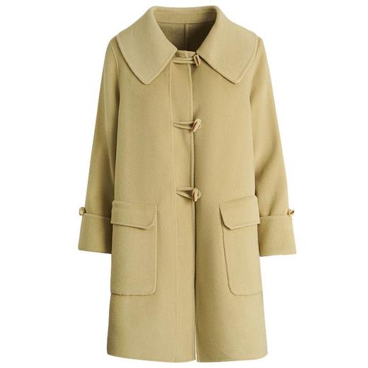 OLrain欧芮儿法式绿色毛呢外套女春2025新款韩系高级西装领大衣 商品图5