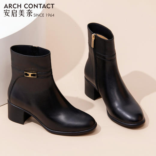 ARCHCONTACT安启美奈尖头中跟百搭女靴 商品图1
