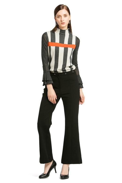 NOIR 黑色高腰喇叭裤 672 商品图1