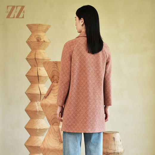 佐尔美冬季新款 气质斜纹毛呢中褛外套女E24ZZ38 商品图4