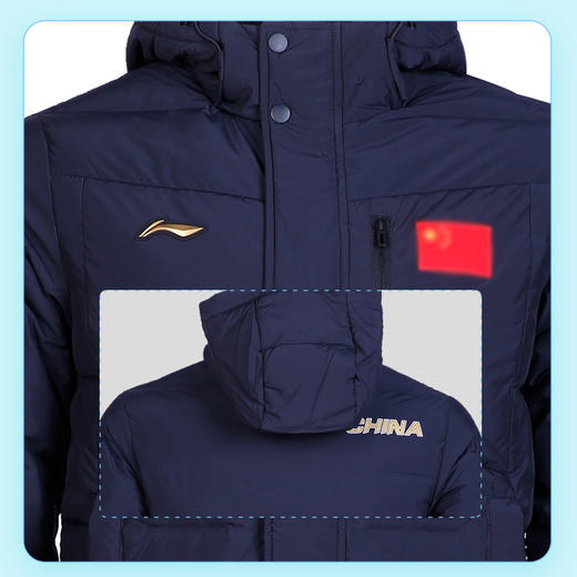 李宁羽绒服2022新款乒乓球运动羽绒服鸭绒防寒加厚保暖男女羽绒服 商品图1