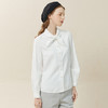 Famecoco范可儿白色蝴蝶结衬衫女设计感小众百搭长袖衬衣F228BH002 商品缩略图1