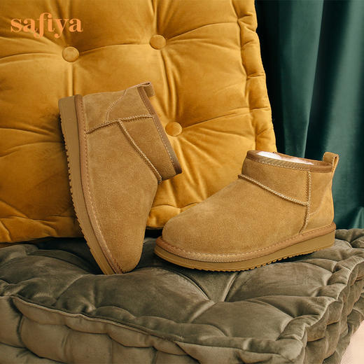 【春节不打烊】Safiya/索菲娅 2022冬季新款低帮短加厚羊毛保暖防滑雪地靴 SF2411A596 商品图2