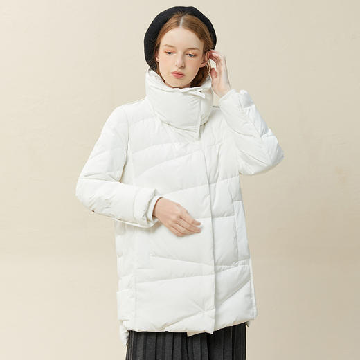 famecoco范可儿立领羽绒棉服女冬季棉袄外套小个子不规则绗缝F228AD002 商品图1