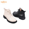 【春节不打烊】Safiya/索菲娅 英伦风纯色2022冬季新款百搭系带软皮低跟马丁靴 SF24116042 商品缩略图11