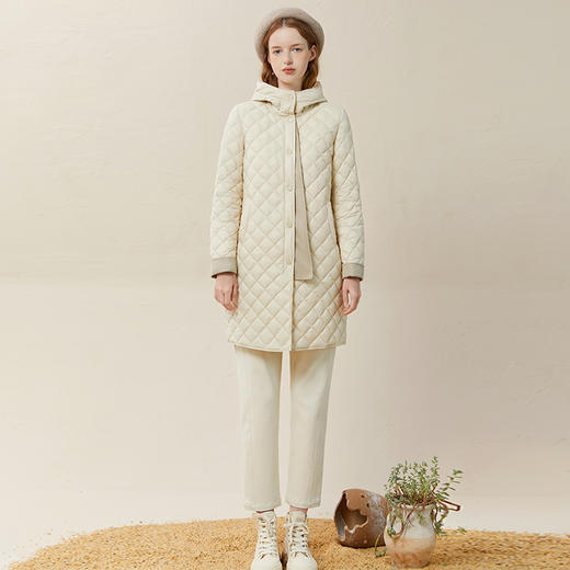 famecoco范可儿冬季外套女翻边袖羽绒服中长款原创设计F228AL001 商品图2
