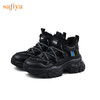 Safiya/索菲娅 潮酷双系带2022冬季新款加绒小个子拼接厚底增高老爹鞋 SF24112129 商品缩略图2