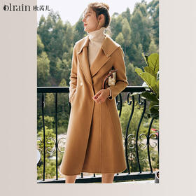 OLrain欧芮儿法式双面呢毛呢外套女春2025年新款中长款羊毛大衣