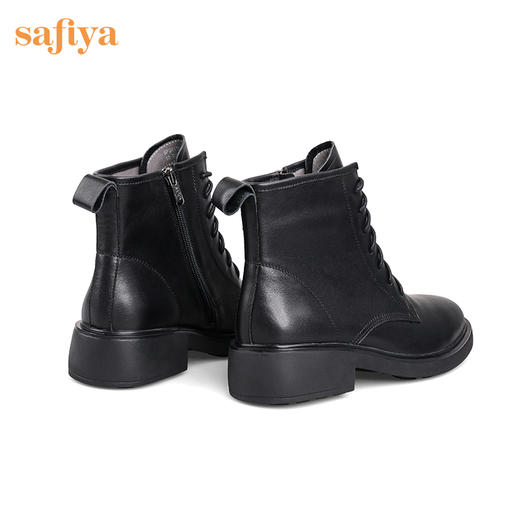 【春节不打烊】Safiya/索菲娅 英伦风百搭2022冬季新款圆头厚底侧拉链休闲短靴 SF24116079 商品图11
