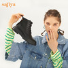 【春节不打烊】Safiya/索菲娅 新潮英伦风2022冬季新款厚底增高侧拉链机车皮靴 SF24116523 商品缩略图0
