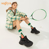 【新春秒杀】Safiya/索菲娅 潮酷机甲风2022冬季新款真皮加绒厚底增高老爹鞋SF24112126 商品缩略图5