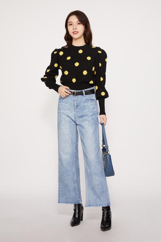 amadella 黑色泡泡袖波点针织毛衣 10263 商品图1