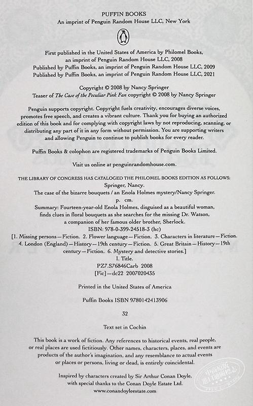 【中商原版】福尔摩斯小姐 天才少女福尔摩斯3 An Enola Holmes Mystery 英文原版 Nancy Springer 商品图4