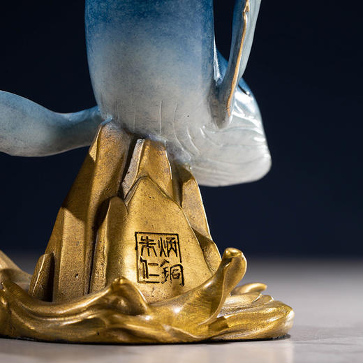 【6F】朱炳仁铜 创意家居桌面风水装饰中式工艺品办公桌摆件鲸山 商品图4