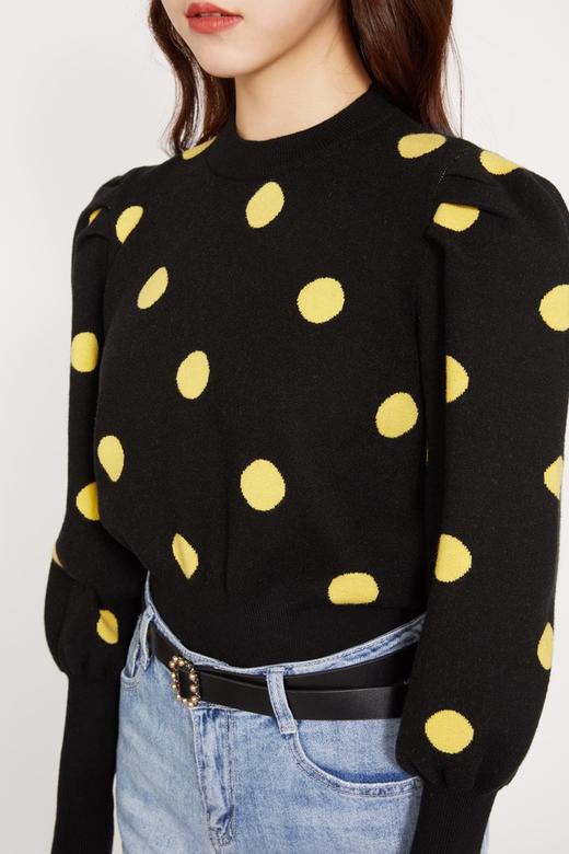 amadella 黑色泡泡袖波点针织毛衣 10263 商品图2
