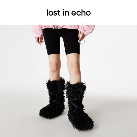 [断码]lost in echo 隆冬系列 爱斯基摩厚底绑带长毛高筒雪地靴毛毛靴 商品图3