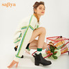 【春节不打烊】Safiya/索菲娅 款秋冬牛皮高跟2022冬季新圆头厚底切尔西烟筒靴SF24116046 商品缩略图0