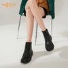 【春节不打烊】Safiya/索菲娅 新潮英伦风2022冬季新款厚底增高侧拉链机车皮靴 SF24116523 商品缩略图5