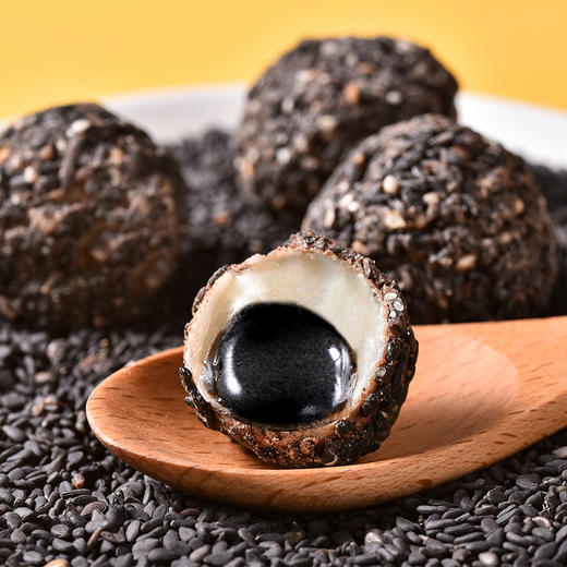 「买1送1！到手两盒」法思觅语爆浆黑芝麻丸球 软糯夹心小吃食品零食128g 商品图2