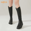 【春节不打烊】Safiya/索菲娅 新潮网红2022冬季新款炸街高筒斜切口瘦瘦骑士靴 SF24117050 商品缩略图2