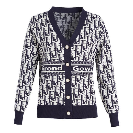 乔万尼针织衫女秋冬新款老花logo法式开衫精致高级感EF4M246 商品图5