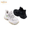 Safiya/索菲娅 潮酷双系带2022冬季新款加绒小个子拼接厚底增高老爹鞋 SF24112129 商品缩略图3