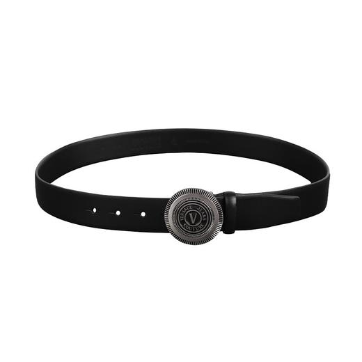 【超惠秒】Versace 范思哲 男士简约金属圆形字母logo板扣真皮腰带 10823 商品图2