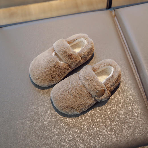 【可爱俏皮儿童毛毛鞋】2022冬季新款女童加绒保暖棉鞋宝宝软底居家男童休闲鞋 商品图2