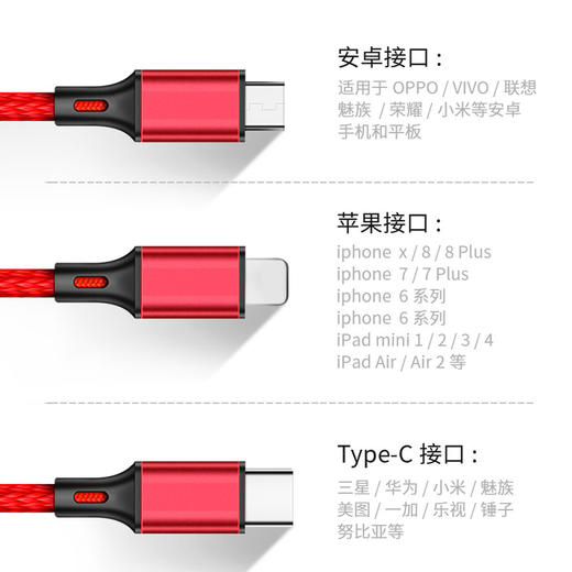 现代HYUNDAI-一拖三数据线YH-NB006 商品图3