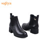 【春节不打烊】Safiya/索菲娅 款秋冬牛皮高跟2022冬季新圆头厚底切尔西烟筒靴SF24116046 商品缩略图10