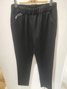 3楼康尼威春款松紧腰黑色休闲西裤货号A907一4